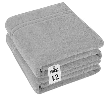 Pack of 2 Extra Large Super Jumbo Bath Sheets 100% Egyptian Cotton Super Soft Luxury Towel (100 x 200 cm) Towelsworld
